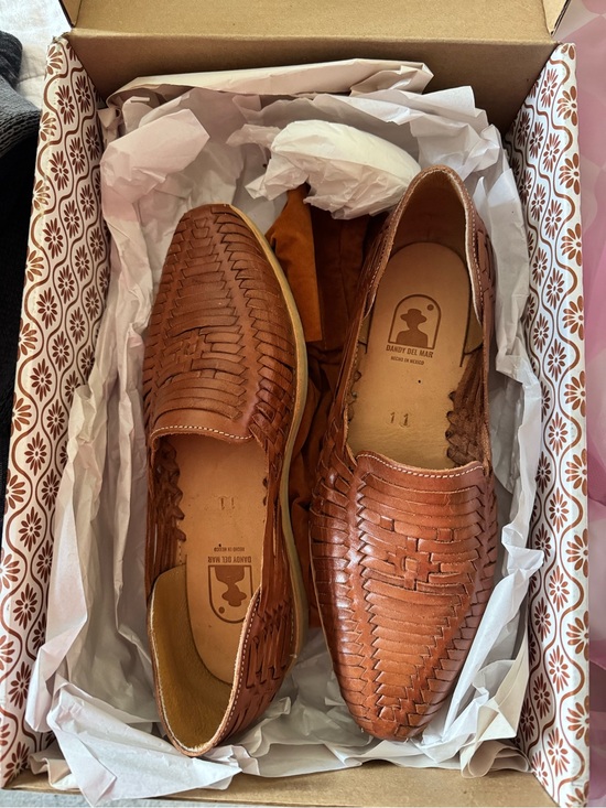 Dandy Del Mar Other - Dandy Del Mar Men’s Huaraches Tan Woven Leather Slip-On Loafers